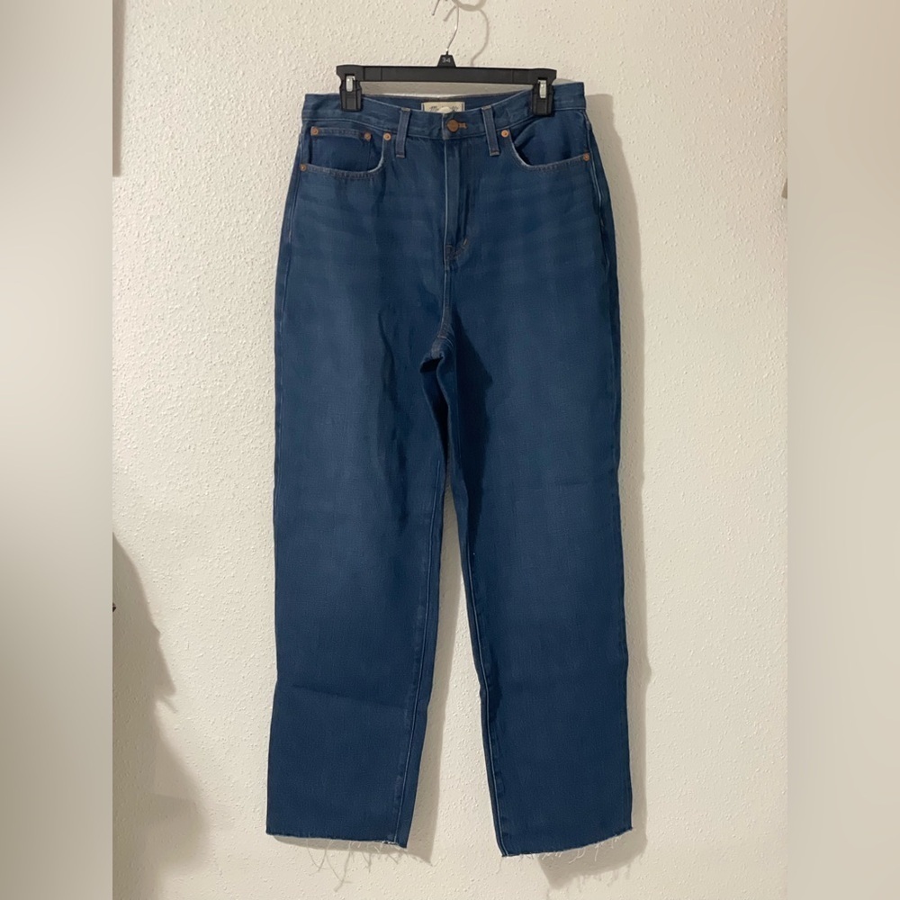 NWT Madewell Baggy Straight Jeans Raw Hem Size 29